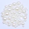 500 Pieces Pure White 2-10mm Flatback Semi-Round Pearl Beads for DIY & Crafts