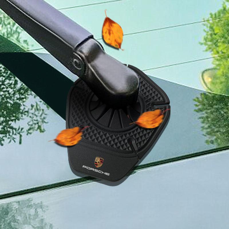 2Pcs Car Windshield Wiper Protective Cover Dust Wiper Emblem Car Styling For Porsche Boxster Cayenne Panamera Macan Cayman 911 918 996 917 991