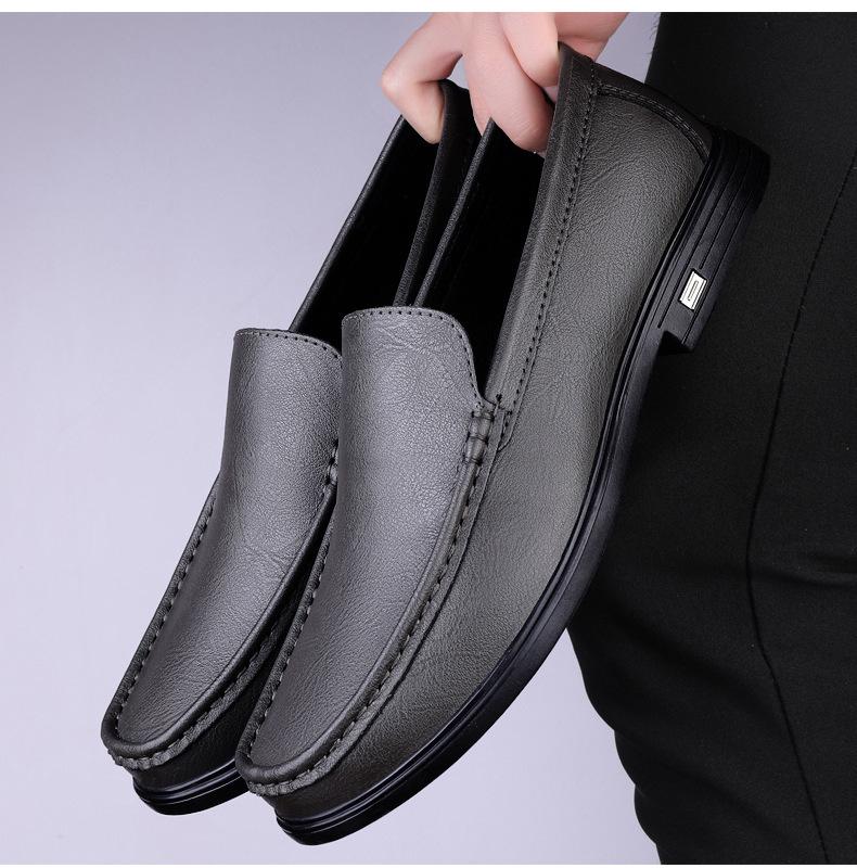 Men's Genuine Leather Casual Loafers - Breathable, Versatile, Soft Sole, for All Seasons (Available in Black and White)