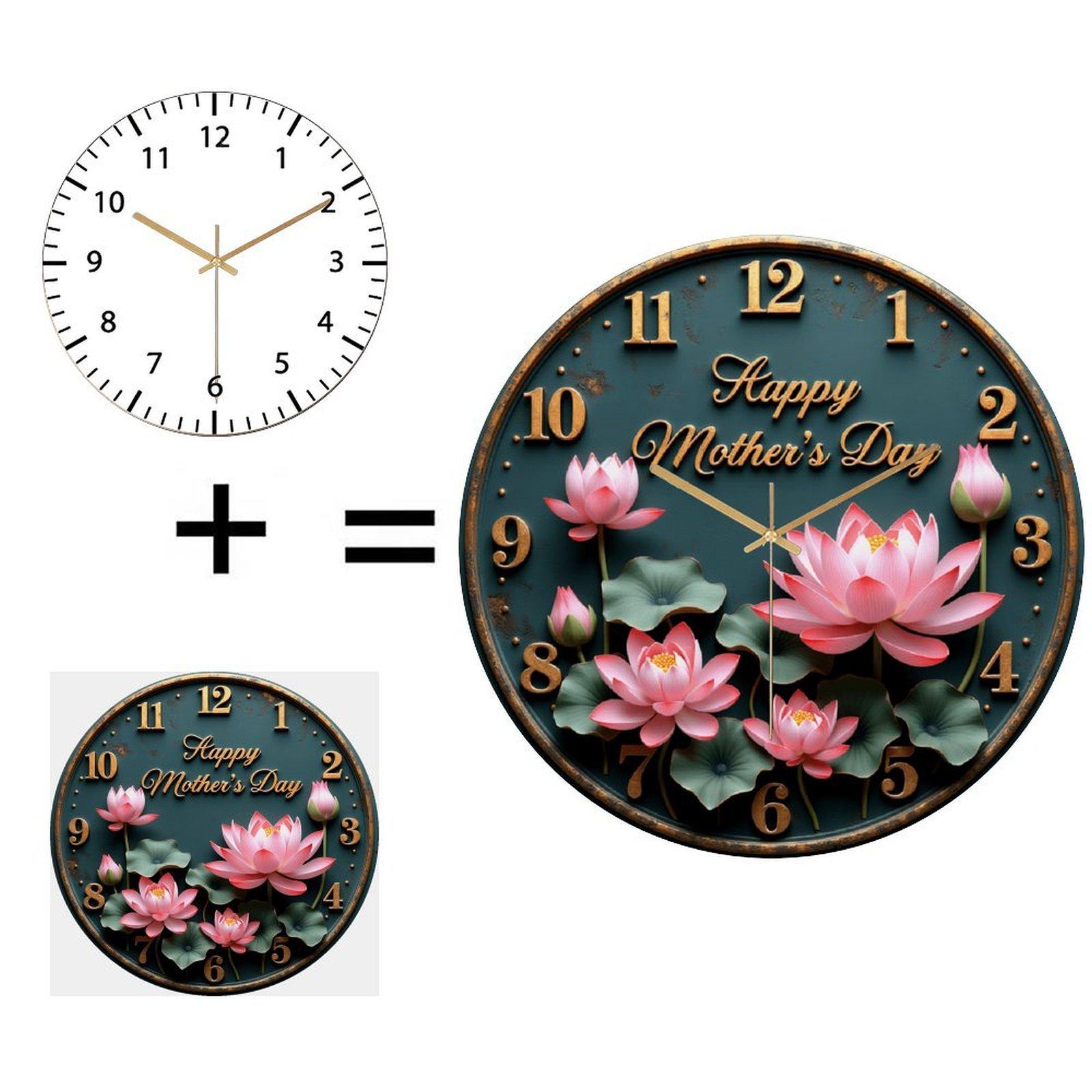 Hotel Lobby Wall Clock 30x30cm Round Glass with Upscale Design (White,12 in(30.48cm)) белый