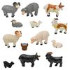 13-Piece Set of Resin Sheep Miniatures Simple Desktop Ornaments (2–5 Cm)
