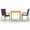 Garden Dining Set - vidaXL - 3 Pcs - Acacia Wood - Woven Resin - Brown