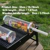 Rolling BBQ Grill Basket with Detachable Handle, 304 Stainless Steel Extra-Large Capacity Cylinder for Outdoor Camping, Garden & Family Parties