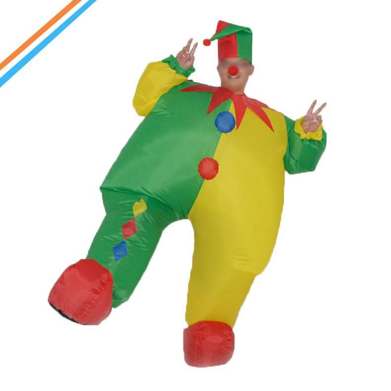 Halloween Evil Clown Inflatable Costume Cartoon Human Puppet Costume Clown Show Party Trick Props