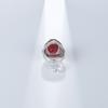 Original Designer Luxury Carnelian Ring. Niche Design Jewelry S925 Silver Inlaid with Natural Gemstone Ring.