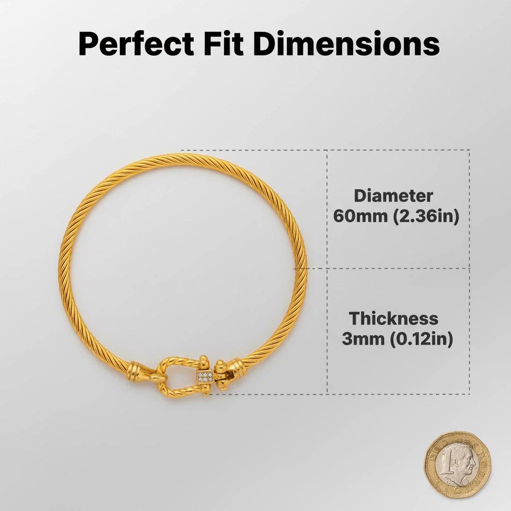 European-American Titanium Steel Twisted Rope Bracelet with Diamond Horseshoe Buckle - Stylish and Luxurious Design.