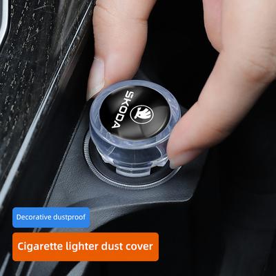 2025 New Car Cigarette Lighter Dust Cover Dustproof Decoration Cap For New Skoda Octavia Kodiaq Fabia Superb Karoq Yeti Rapid Mk