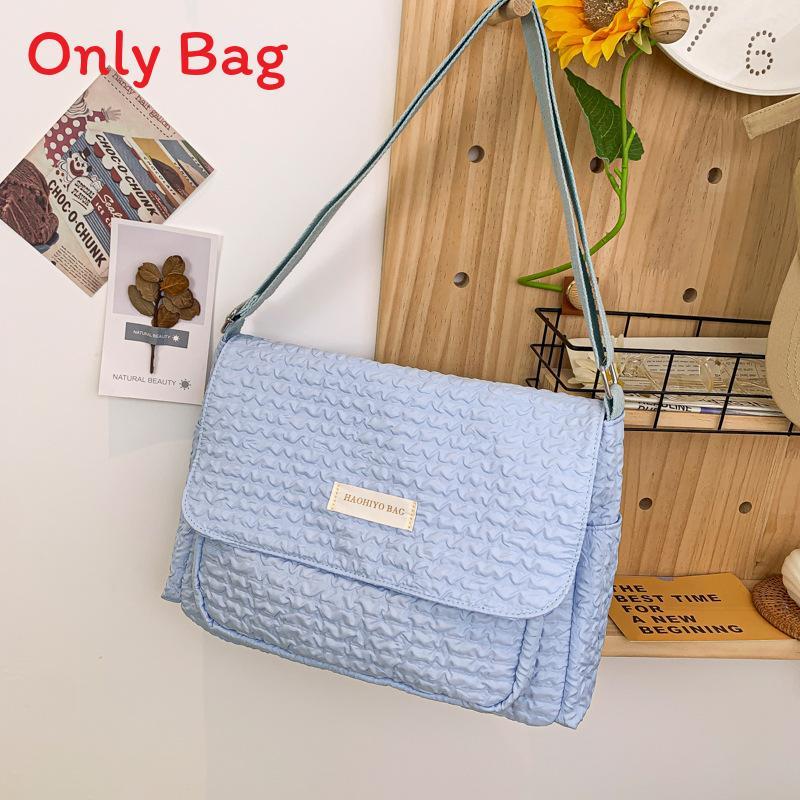 Nylon Cloud Bag For Women With Wrinkled Design And Zipper Closure Perfect For Casual Daily Use