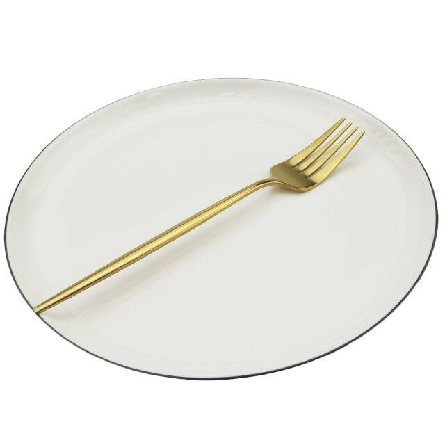 1ks Rainbow Vidlička na večeři Nerezové nádobí Vidlička na dort Vidlička na ovocný salát Vidlička na černý dezert Sada příborů Drop Shipping