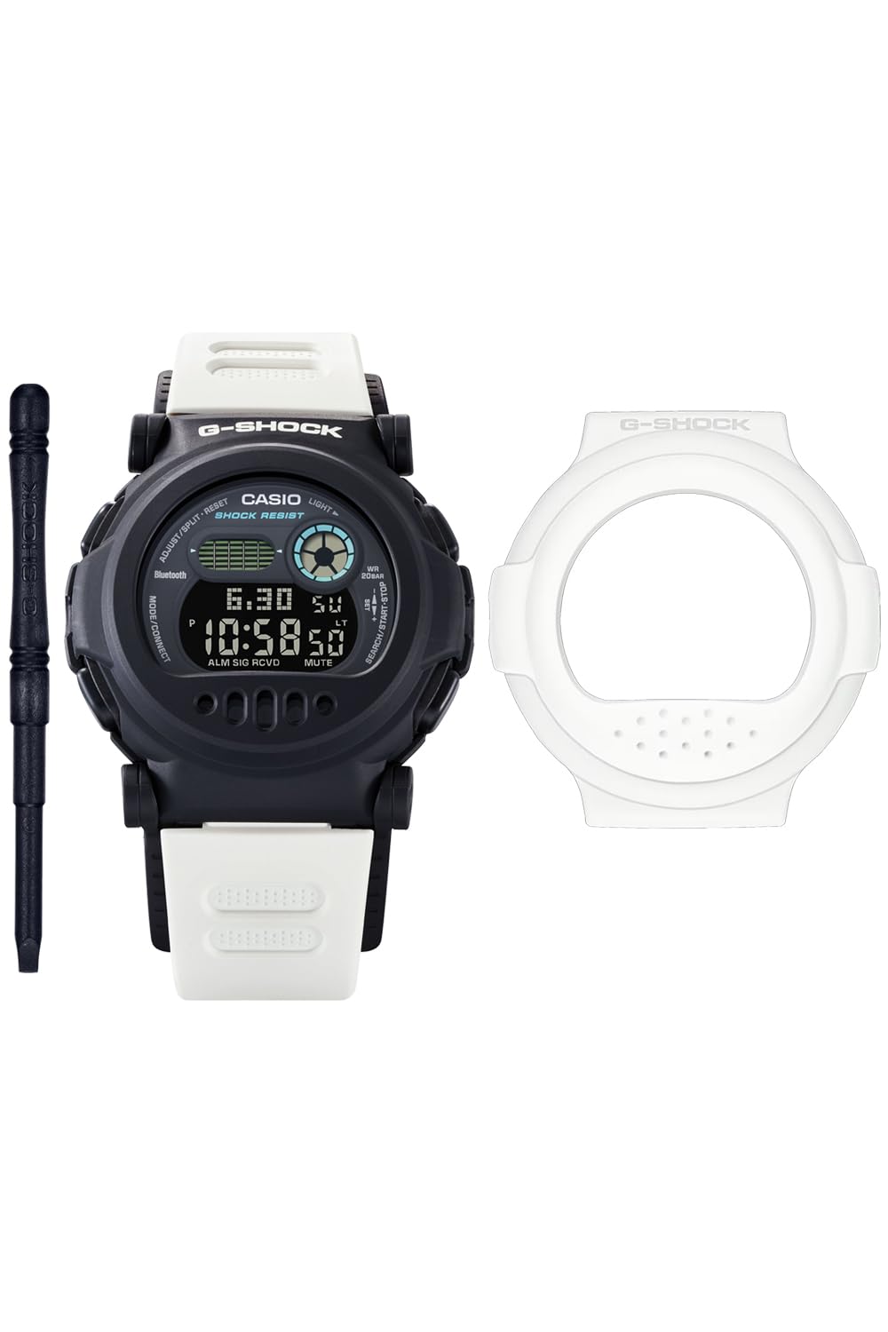 Часы Casio World Series с Bluetooth и съемным белым футуристическим безелем G-Shock, G-B001SF-7JR,