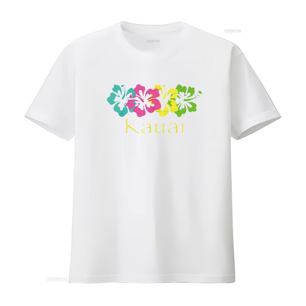 Womens Kauai Tropical Beach Design Travel Surf T Shirt White 4X Large vintage Washed homme Soft Slightly Stylish fashion