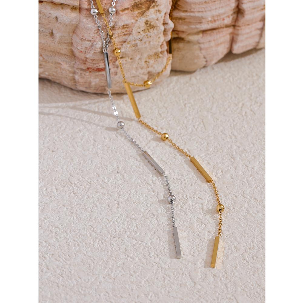 Yhpup Thin Chic 316L Stainless Steel Long Chain Exquisite Necklace for Women Waterproof Daily Jewelry Bijoux Gift