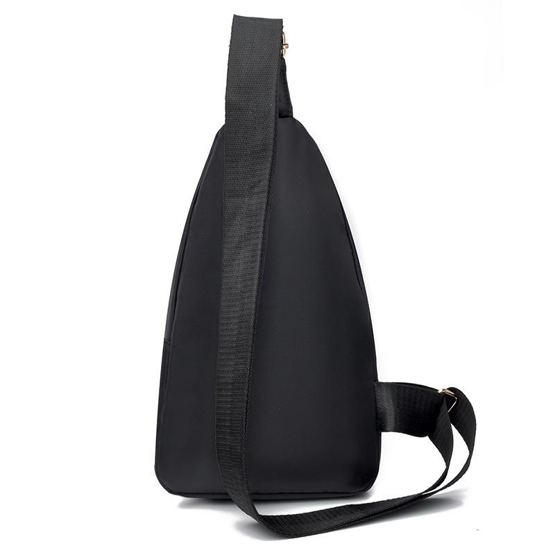 New nylon cloth breast bag women's fashion embroidered thread rhombus shoulder messenger bag large capacity cycling breast bag
