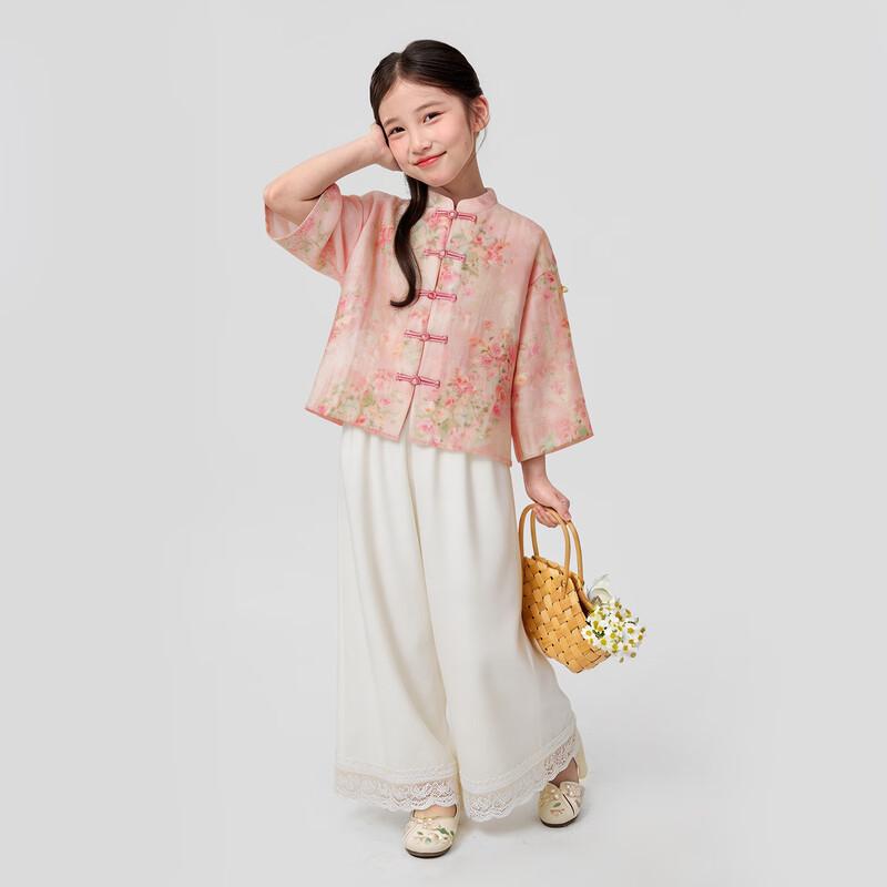 Girls' New Chinese Style Rose Cardigan