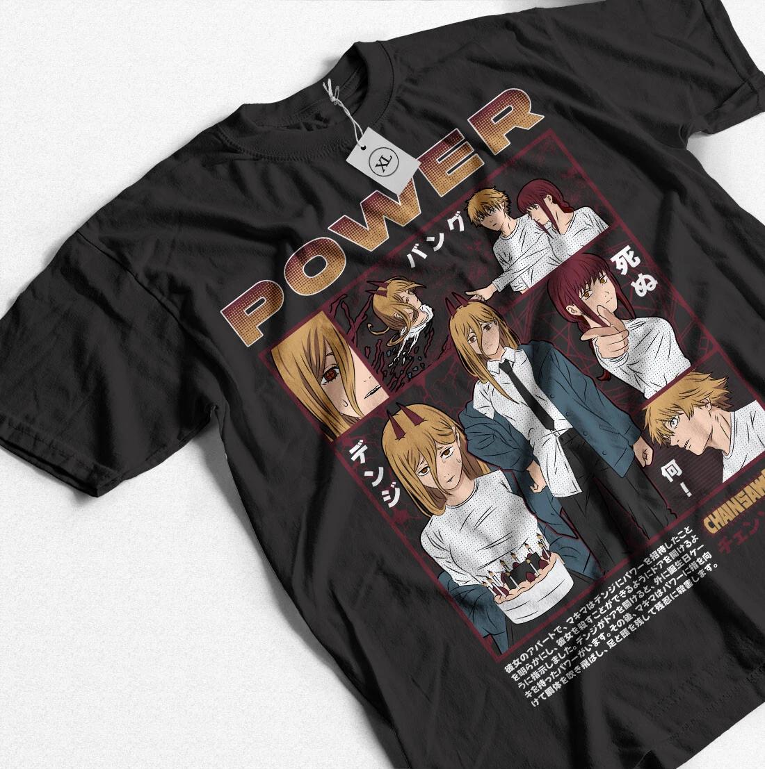 Футболка Chainsaw Man Devil Anime Japanese Manga Chainsaw Man Denji Power Shirt L