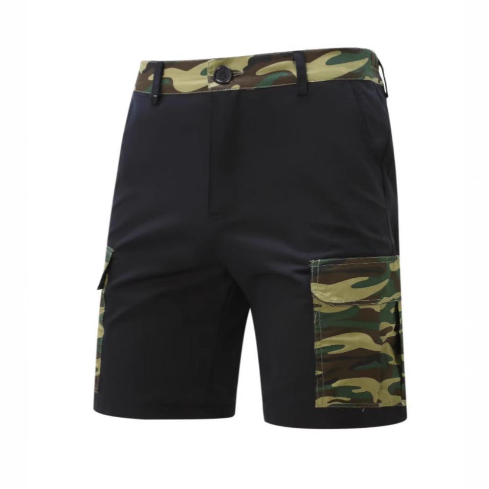 2025 New Men's Outdoor Beach Leisure Multi-pocket Camouflage Patchwork Shorts Fashion Men's Holiday Beach Shorts