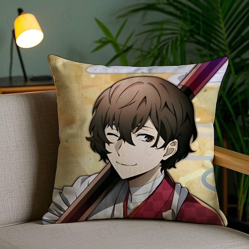Cool O-Osamu D-Dazai Anime Pillow Case Custom Printed Brushed Fleece Pillow, Baby Skin-Touch, Eco-Friendly Dye-Sublimation Cushi