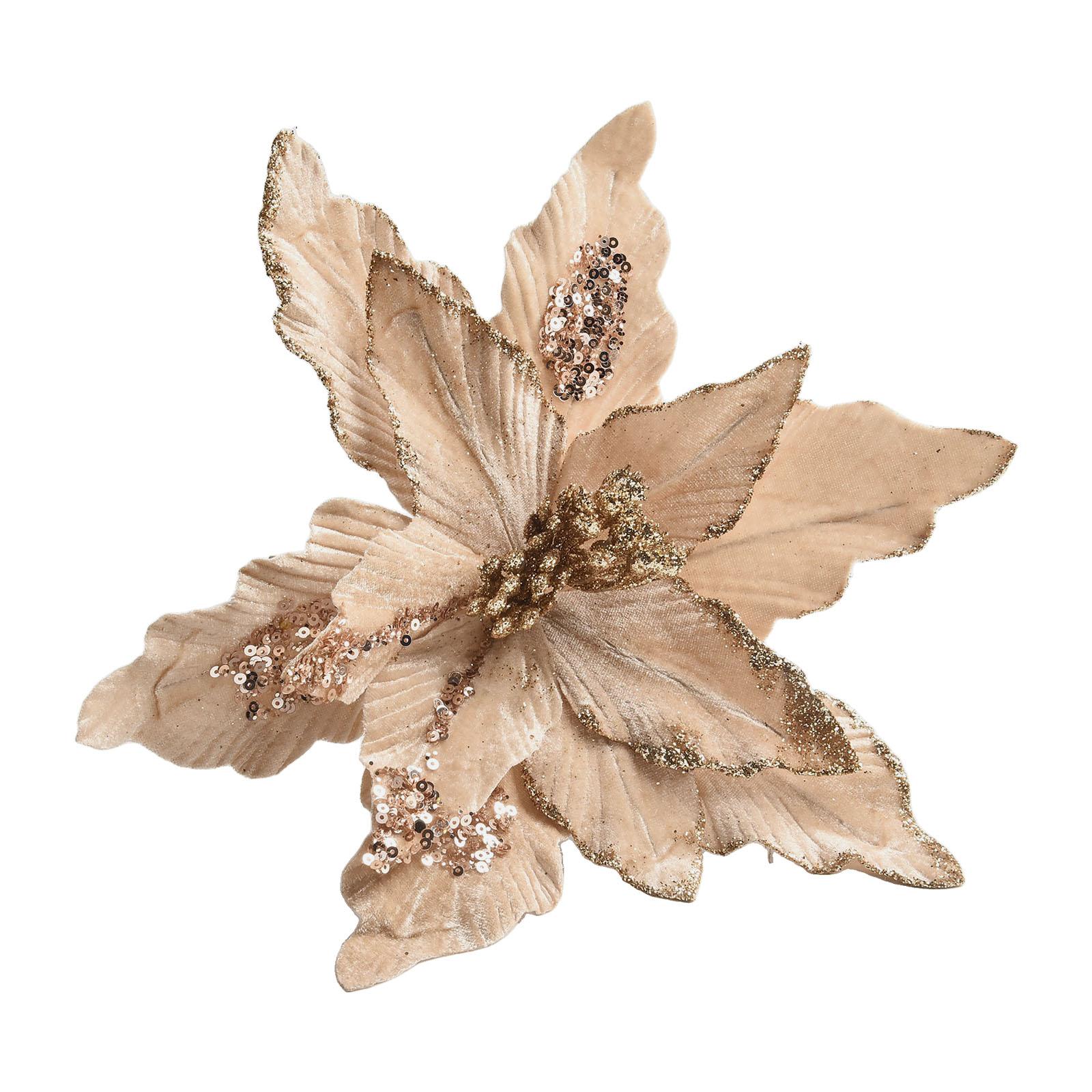 

Искусственные рождественские тканевые цветы четырех цветов для сезонного украшения коричневый