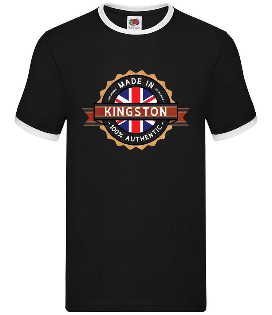 Made In KINGSTON - Mens Ringer - Town City Village Born Love Live Hometown