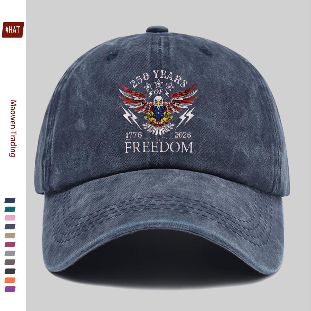 pc USA Years of Freedom meter Patriotic Print Baseball Cap for Men and Women Vintage Washed Sun Hat Lightweig