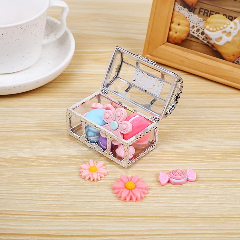 Retro Treasure Chest Mini Storage Box, Transparent Pirate Candy Jewelry Display Box, Suitable For Weddings, Parties, Birthday