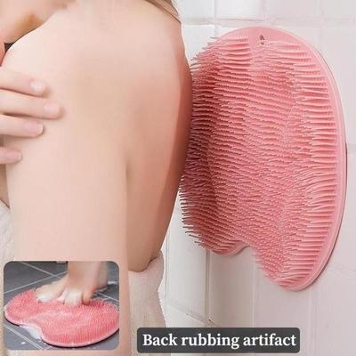 Silicone Massage Shower Mat Non-slip Wash Foot Pad Foot Exfoliating Bathroom Rub Back Brush with Sucker Bath Massage Brush Pad