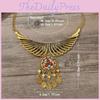 Vintage Inspired Ethnic Coin And Tassel Necklace With Wing Design For Daily