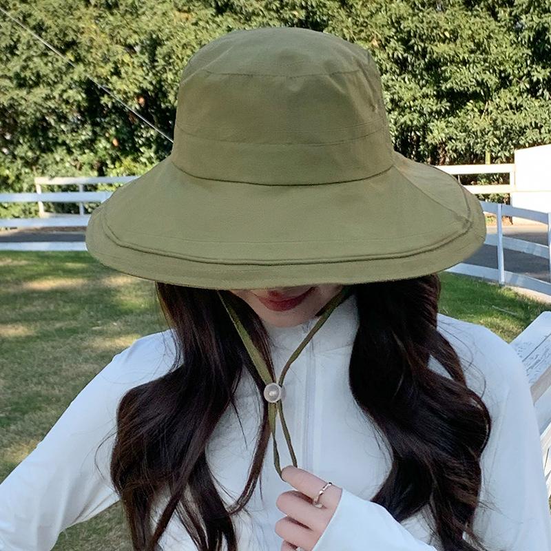 Chapeau d'été pliable pour femmes protection UV chapeau de soleil à large bord chapeau seau version coréenne séchage rapide imperméable chapeau de protection solaire