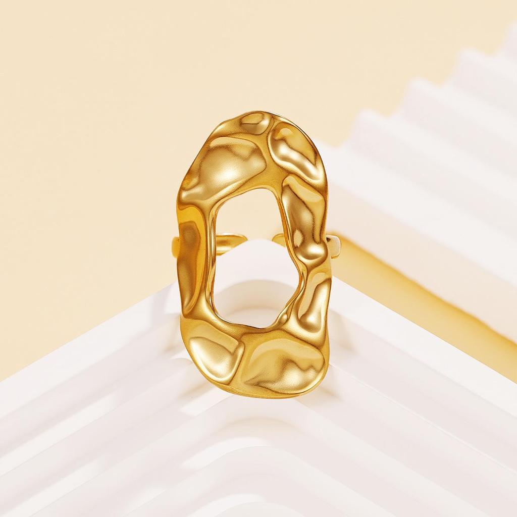 Women's Baroque Style Stainless Steel Geometric Oval Ring