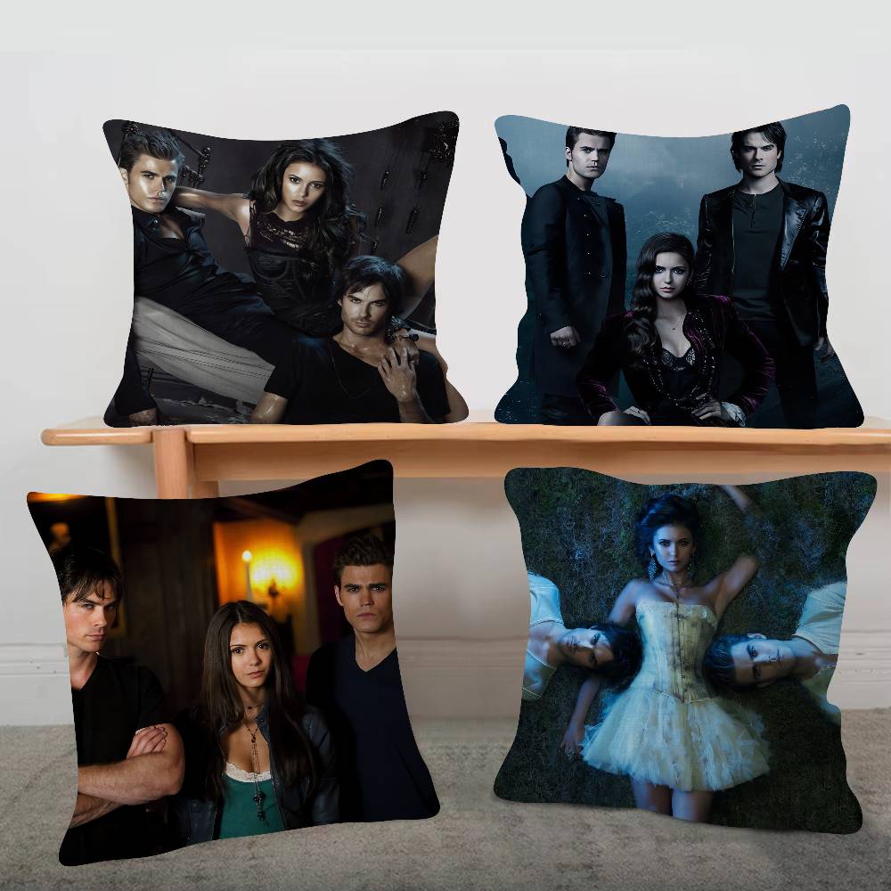 TV Drama The Vampire Diaries Cartoon Series Square Pillowcase Soft Waist Sofa Cushion Cover Bedroom Room Pillowcase