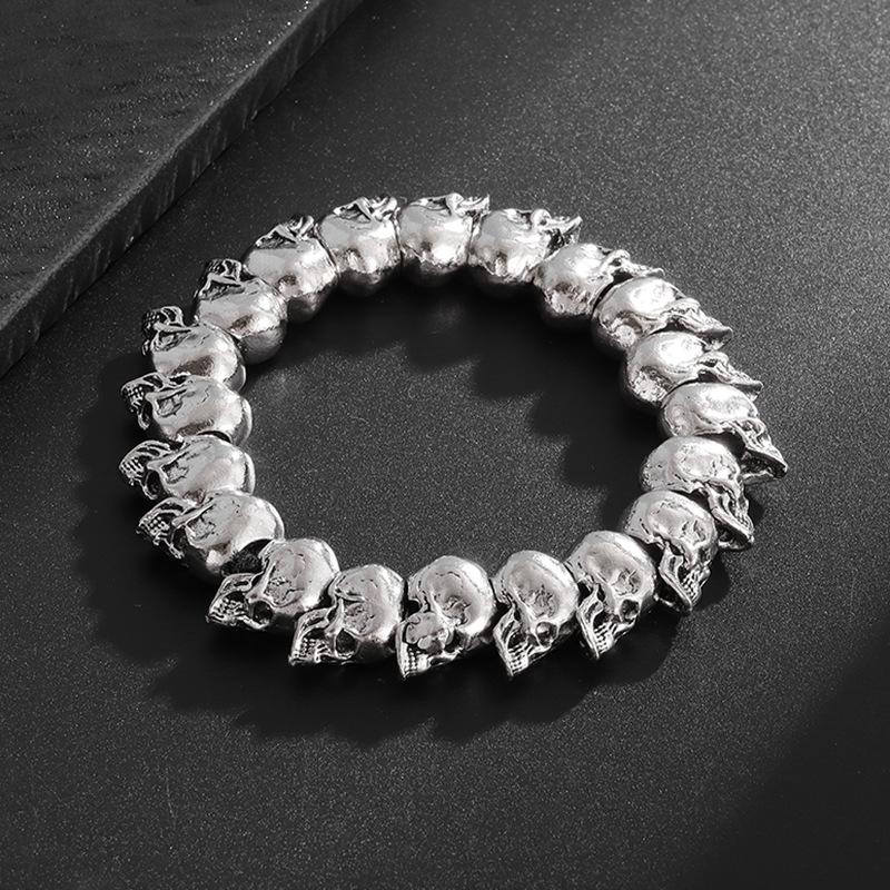 Small Skull Bracelet Trendy Men and Girlfriend Punk Handmade Hip Hop Bracelet Bracelet