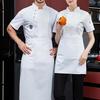 Chef Top Short Sleeves Solid Color Pocket Buckle Unisex Catering Work Clothes Plus Size Bakery Restaurant Chef Uniform Canteen Clothes