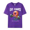 Go Hard Or Go Home Donut Weightlifting Fitness Gym Funny Party Tops Tees For Boys Brand New TShirt 3d Printed Tops Shirt