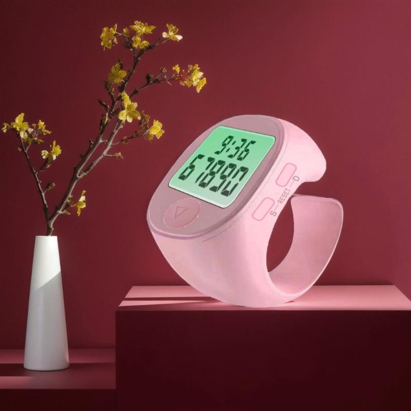 Multifunctional Electronic Finger Rings Tally Counter with Time Display and Easy Button for Prayer 5 Digit up to 99999