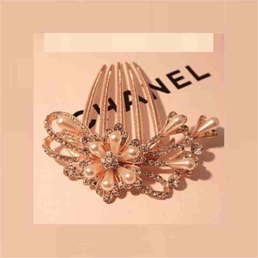Fashion Flower Design Females Hair Accessories Clip Beautiful Plate Hair Comb Clip Hair Insert