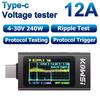 KWS-X1 Digital Voltage Current Tester IPS Display 4-30V 0-12A DC Voltage Current Detector Fast Charging Trigger Capacity Tester