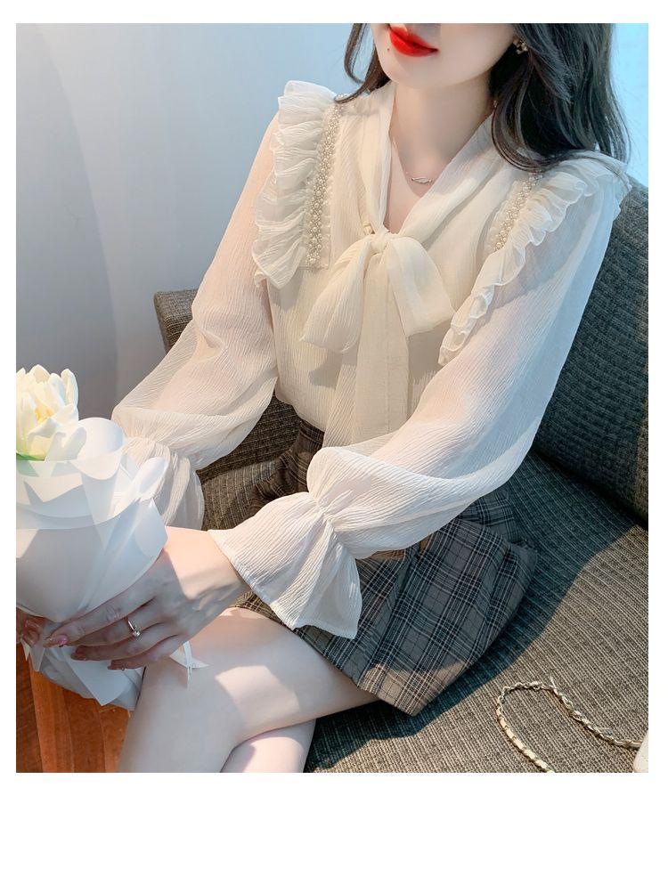 Fashion and Beautiful Butterfly Bow Tie Chiffon Shirt for Women Blouse