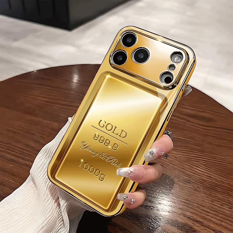 Zlatý Vzor Zlaté Zlaté Tyčinky Zlatá Metalická Barva Skleněné Pouzdro Na Telefon Pro iPhone 17 Pro Max 11 12 13 14 15 16 Plus 17 Air 16E Kryt