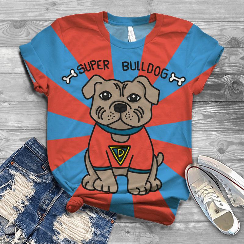 

Футболка с принтом кота для женщин, 2024, модная повседневная женская летняя одежда с коротким рукавом и круглым вырезом, градиентная женская одежда 8XL