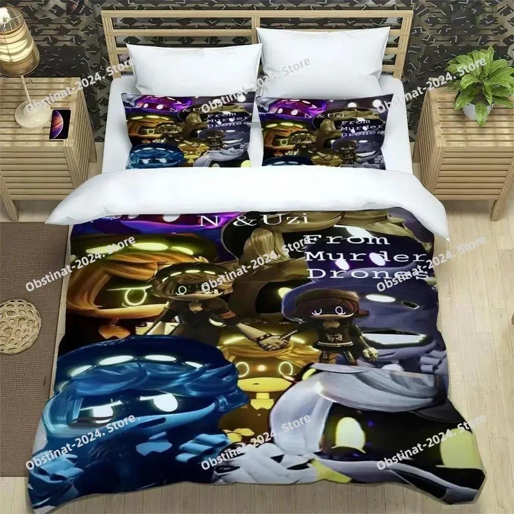Murder Drones Cartoon Bedding Set Printed single Comforter Quilt Bed Cover Duvet Cover Pillow Case 3 Pieces Sets Kids Adult Size