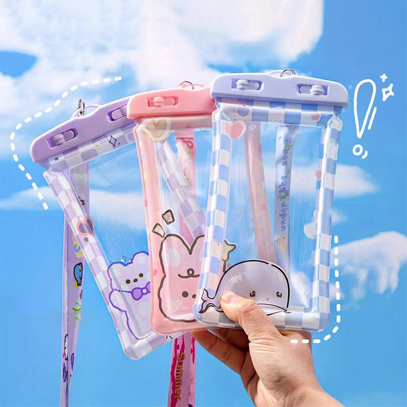Cute Phone Waterproof Bag With Touch Screen For Swimming, Drifting, Photography, Sealing, Phone Case, Diving Case, Neck Hanging