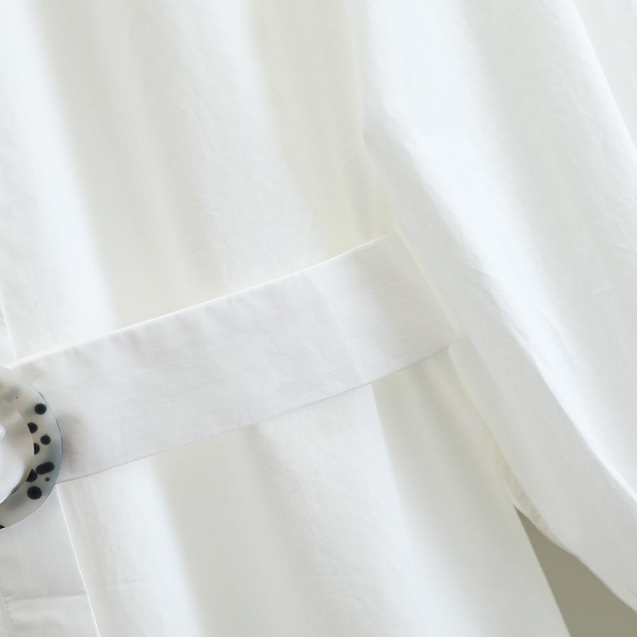 Wei Mei 100% Cotton Waist-Cinching Slimming Long-Sleeve Dress for Women - Autumn Collection