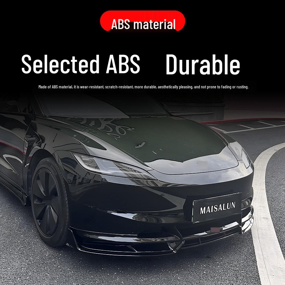 Glossy Black Front Lip for 2024+ Tesla Model 3 Fighter Edition, High Quality.