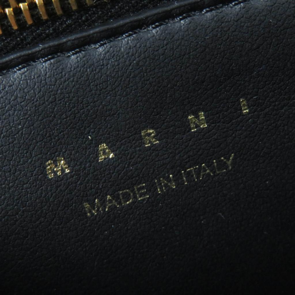 MARNI Shoulder Bag PRISMA puffer 2WAY hand black leather Women BMMP0130U1 Used