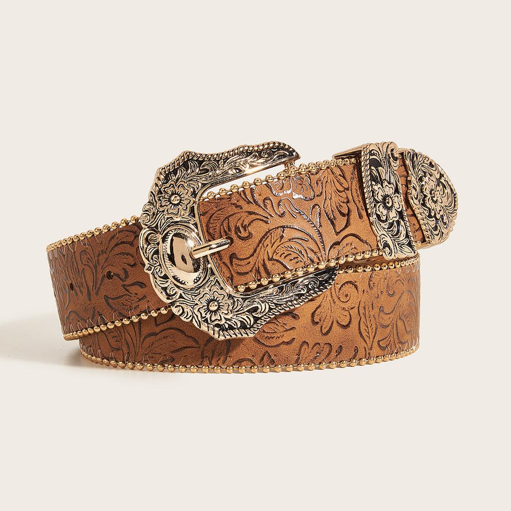 Punk Style Pu Leather Belt With Metal Buckle For Casual Youth Fashion