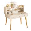 For Solid wood dresser household modern cream style girls bedroom small apartment multi-function mirror makeup table