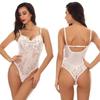 Sexy Crotchless Solid Underwear Women Lace Hollow Bra Set Erotic Costume  Baby Doll Dress Deep V Open Bra Sexy Lingerie Set