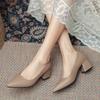 Low Cut Mary Jane High Heels With Thick Heel For Daily Office Wear