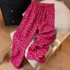 Damen S Leopardenmuster Locker Weiter Bein Freizeit Hose