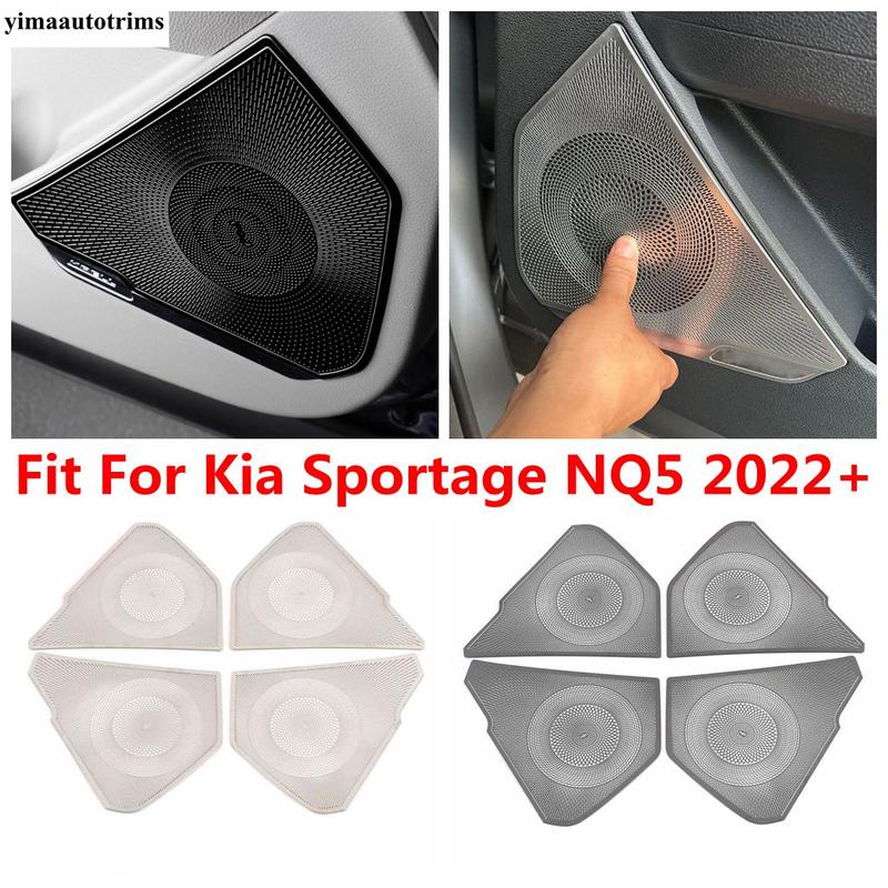 Für Kia Sportage NQ5 - 2025 Edelstahl Auto-Audio-Lautsprecher Tür-Lautsprecher-Panel-Abdeckung Zierleisten Zubehör Innenraum